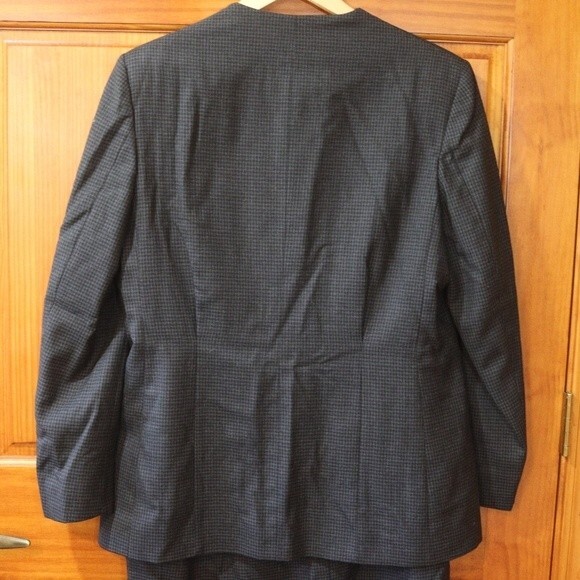 Mark Shale Vintage Charcoal Gingham Skirt Suit with Oriental Style Jacket 12 - Picture 6 of 15